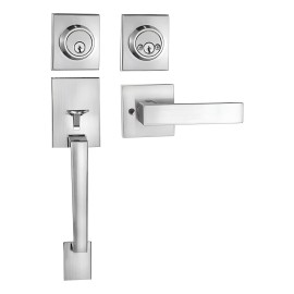 Manilla Reversible Monomando Satinado Banna Para Puerta Entrada 35-45mm