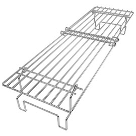 Hisencn Universal Grill Rack for Gas/Wood Pellet/Griddle/Smoker Grill, Adjustable Warming Rack, Upper Rack with Foldable Leg, Adjustable Length 15.3-22.1 in (Universal Grill Rack)