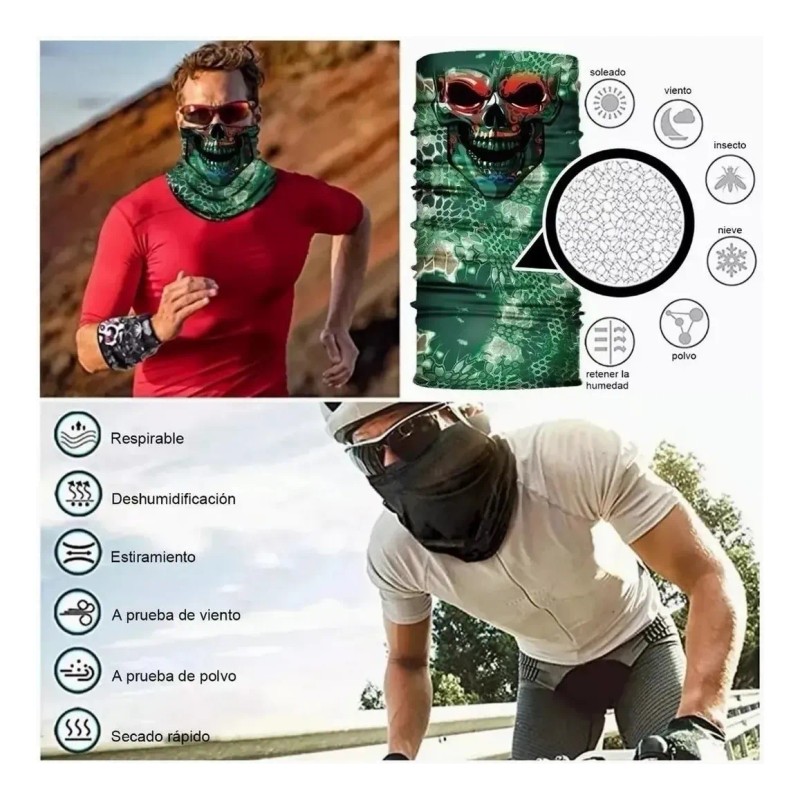 12 Pack Bandana Pasamontañas Balaclava Táctico Máscara Moto