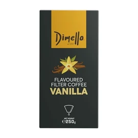 Dimello Vanilla Flavoured Ground Coffee, 250g - Luxurious Filter Blend with Central & South American Beans, Ideal for Cafetiere & Filter Brewing