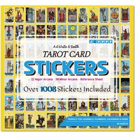 Joyppy Mini Tarot Stickers for Journaling - 1008 PCS Tarot Card Stickers Based on Rider Waite Tarot Deck - 1.25" x 0.78" - Clear Printing & Glossy Finish – 4 Tarot Cheat Sheets Included