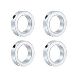 sourcing map 4 Pack Shaft Ring Adjustment Rings 7/8 Inch Mounting Ring Galvanised Carbon Steel Set Shaft Sleeve Screw Clamps Optical Axis Guide Rail Silver Tone