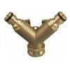 Unibos | Solid Brass Double Hose Connector for Outdoor Tap