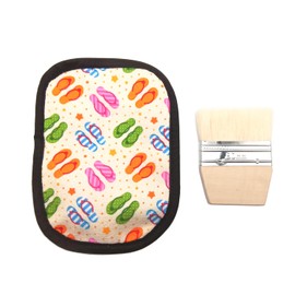 2 Pcs Sand Off Beach Mitt Wipe Sand Remover Beach Sand Removal Brush Cleaning Tool for Ocean Volleyball Sport Activities Occasionand (Wood & Flip Flops)