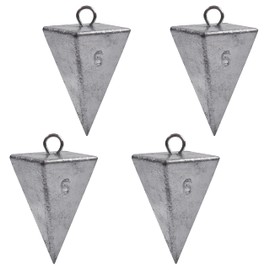 Pyramid Fishing Sinker Weights Kit Tangle Free Lead Fishing Weights with Ring Surf Fishing Tackle Gear 1oz 2oz 3oz 4oz 5oz 6oz 8oz