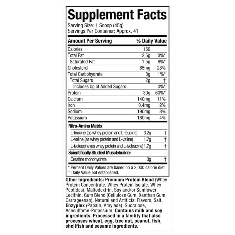 MuscleTech NitroTech Vanilla Whey Protein Powder 680 g