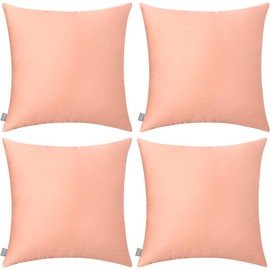 4-Pack Pillowcase, Cotton Comfortable Solid Decorative Throw Pillow Case Square Cushion Cover(Cover Only,No Insert) (18x18 inch/ 45x45cm,Sakura Pink)