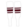 Mk Socks Traditional Baseball Stirrups Pattern B-7 White, Maroon (L)