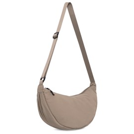 MJNUONE Crescents Crossbody Bags Waterproof Trendy Adjustable Sling Bag Fashion Dumpling Shoulder Purse for Women and Men (Khaki)