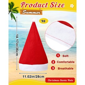 Libima 24 Pcs Christmas in July Summer Party Supplies Santa Hats and Leis Hawaiian Flower Necklace Costume Set for Summer Xmas Party