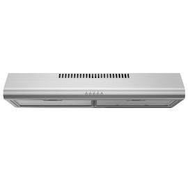 Midea MVU30W6AST 30 inch Under Cabinet Ducted/Ductless Convertible Slim Vent Durable Stainless Steel Kitchen Reusable Filter, 3 Speed Exhaust Fan and 2 LED Lights Range Hood