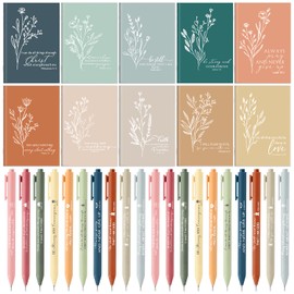 Fuutreo 100 Pcs Christian Gift Bible Verse Prayer Journal Notebook Religious Inspirational Ballpoint Pens Mini Pocket Notepad Gifts for Pastor Clergy Appreciation Gifts Church Sunday (Natural Color)