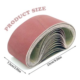 VIDSTW Pack of 20 Sanding Belts 75 x 457 mm Belt Sander Sanding Belts Seamless Interface 4 x Grain 80/120/150/240/400 Sanding Belts 75 x 457 mm for Sanding Files Sharpening Rust Removal