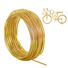 Tenn Well 12 Gauge Aluminum Wire, 100 Feet 2mm Bendable Anodized Metal Wire for Sculpting, Jewelry Making, Armature Making, Wire Weaving and Wrapping, Crafting (Gold)