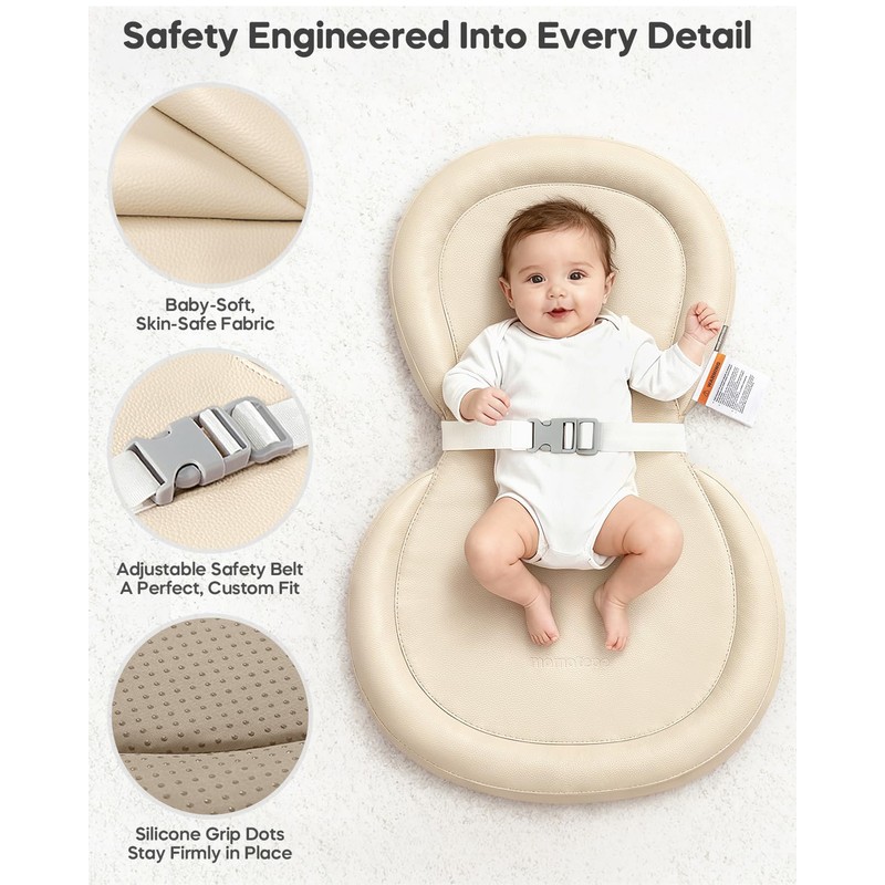 Baby Changing Pad with Waterproof & Wipe-Clean, Non-Slip Foldable PU