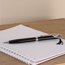 Stunning Gift Boxed Black & Silver Graduation Pen with Hat Top
