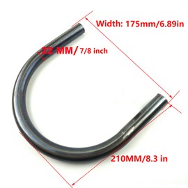 SIFADULE Retro Motorcycle Cafe Racer Seat Frame Hoop Loop for Modified Vintage Motorcycle (7/8 inch Tube/Flat Loop/Width 175mm/6.89in)