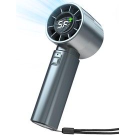 ERABAY Portable Handheld Fan, High Speed Cooling, 5 Speeds Adjustable, 4000mAh USB Rechargeable Mini Personal Hand Fan With Digital Display,Gifts for Women Men Travel/Camping/Outdoor-Dark Blue