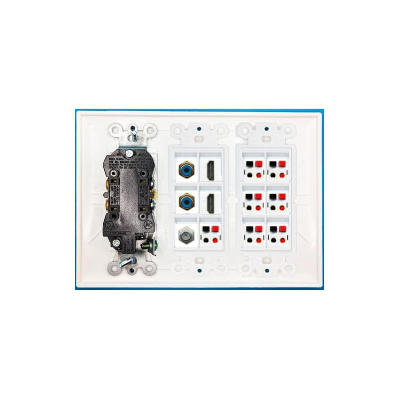 RiteAV - (3 Gang 15A Power Outlet 2 HDMI Coax