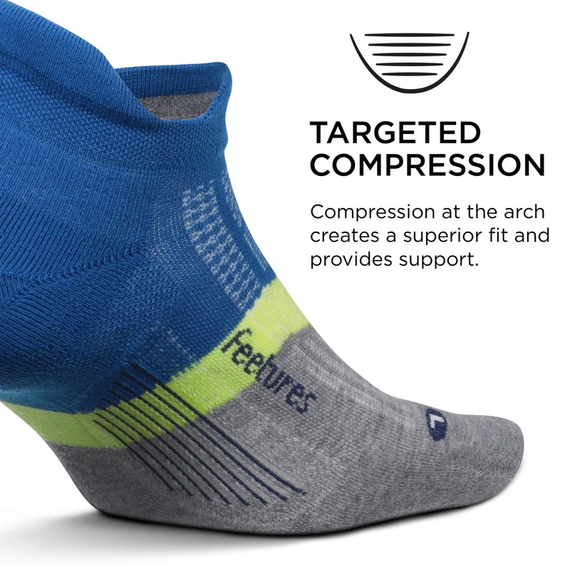 Feetures Elite Max Cushion No-Show Tab Unisex Running Socks, Summer