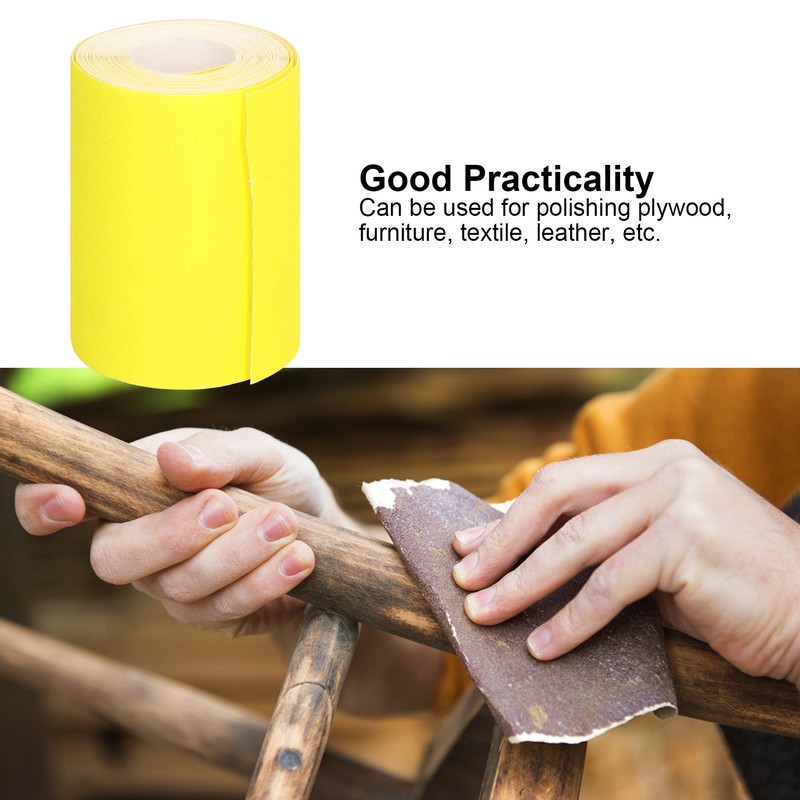 3 Rolls Sandpaper Roll 120 Grit Abrasive Sheet Polishing Grinding