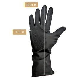 2 pares de guantes de goma negra reutilizables, accesorios profesionales para teñir el cabello (2 pares, grandes, negros)