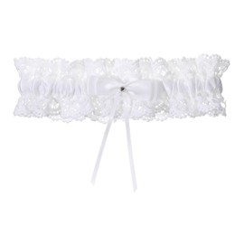 Giantree Bridal Wedding Garter, Stretch Lace Garter, Bridals Garters, Wedding Gift, White Lace Bridal Weddings Garters with Bow Gift for Women Girls for Parties and Dances