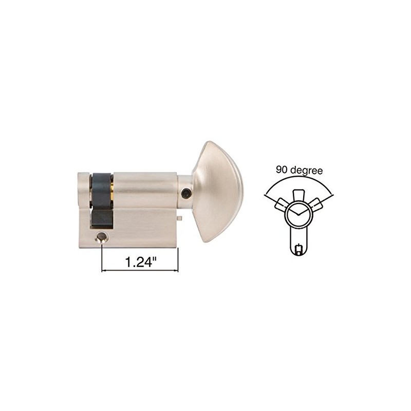 Rockwell Security 90 Degree Solid Brass Euro Profile Half Cylinder