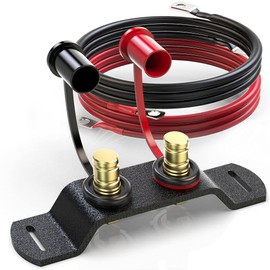 MZS Universal Battery Jump Post, Charging and Jumper Terminals Relocation Kit Compatible with Maverick X3 UTV ATV Car Trucks RV Tractor Mower Diesel Boat w/4 Gauge Battery Cables & Mounting Bracket
