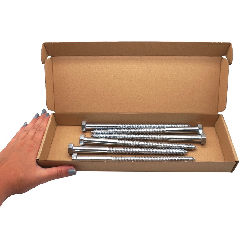 SKIR'CO (Pack of 6) DIN 571 Galvanised Steel Hex Head