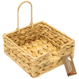 HMF Napkin Holder Braided Made of Water Hyacinth, Napkin Stand with Safety Clip, 19 x 19 x 8 cm
