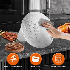 DUMNFIO Stainless Steel Hamburger Press, 5.5 Inch Manual Meat Press, for Cooking Hamburgers, Bacon, Ground Beef, Meat, Sausages, Rice Balls, etc.