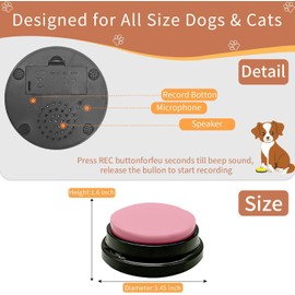 RIBOSY Dog Buttons for Communication, 10 Pcs Dog Speech Training Buzzers with 50 Training Stickers, Train Your Dog to Voice What They Want