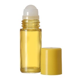 The Parfumerie 30 ml. Glass Roll on Bottle. Perfect for Essential Oils Aromatherapy, Perfume and Cologne. Plastic Roller. Pipettes Included … (24 Bottles, Yellow)