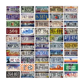 US Vintage Style License Plates Replica, 12x6 Inch,50pcs American Retro License Plate Suitable for Wall Decoration, Garage Decoration, Bedroom Accessories, etc.