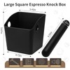 IAOSEN Large Square Knock Box High Sidewall Design Espresso Knock