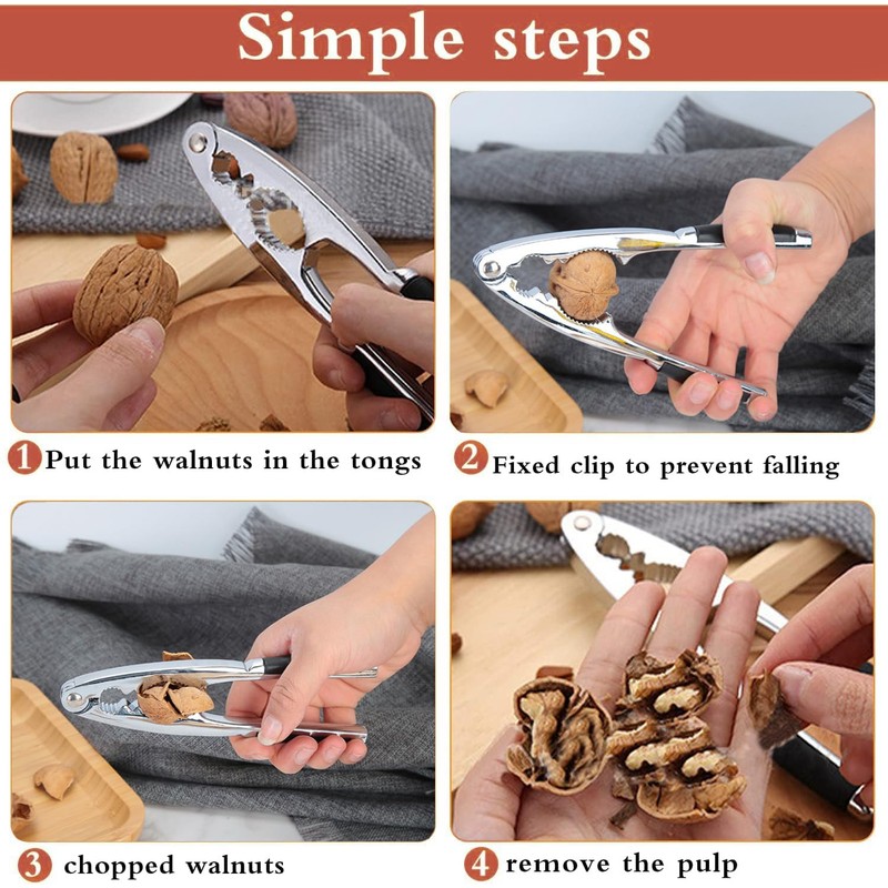 Gxlaihly Nutcracker, walnuts, die-cast zinc stainless steel with walnut needles,