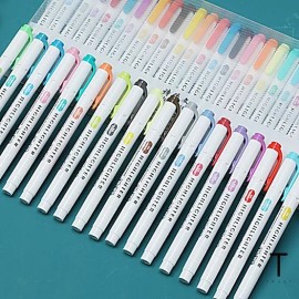 형광팬 형광펜 세트 25색 학용품 선물 신학기 문구 필기구 Fluorescent Marker Set 25 Colors School Supplies Gift New Semester Stationery Writing Tools