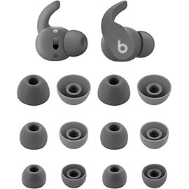 Rqker Ear Tips Compatible with Beats Fit Pro Earbuds & Studio Buds, S/M/L Sizes 6 Pairs Soft Silicone Replacement Tips Earbud Covers Eartips Compatible with Beats Studio Buds & Fit Pro, Gray 12