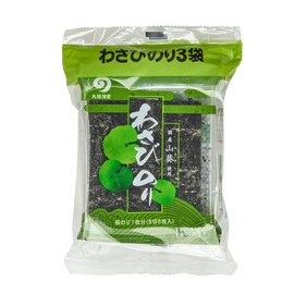 Marutoku Nori Wasabi Aji Nori Japanese Wasabi Flavored Seaweed Snacks 60g (Pack of 3), Nori Seaweed Snack Umami Spicy Wasabi Flavor from Hiroshima Prefecture, MADE IN JAPAN