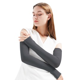 Pawinpaw Arm Cover, UV Protection, Women's Arm Cover, Finger Type, Cooling Sensation, UPF 50+, Sweat Absorbent, Quick Drying, Stretch, Antibacterial, Deodorization, Long Length, Cool, Arm Sleeve,