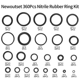 360 Pcs Rubber O-Ring Washer Gaskets Seal Assortment Kit, Kitchen Tap Washers Seals Spacers for Mixer Taps Electrical Hydraulic Plumbing Spacer Gasket Washers Seal O-Ring - 24 Sizes