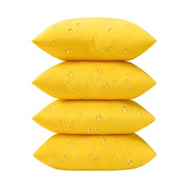 Phantoscope Pack of 4 Premium Dual Usage Outdoor Pillow Inserts, Waterproof Throw Pillows No Cover Needed, Colorful Decorative Couch Sham Cushion Stuffer Patio Couch Tent, Yellow 18 x 18 Inches