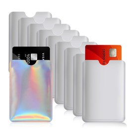 Vin Beauty 10PCS RFID Blocking Sleeves, Identity Theft Protection Secure Sleeves Set RFID Card Holder Credit Card Sleeve Secure Credit & ID Cards Holder(9 Regular + 1 Laser Color)