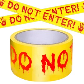 Cinta de Advertencia de Halloween, Caution Tape Halloween 4,8 cm x 25 m Cinta de Miedo para Decoraciones de Hallowen Cinta de Advertencia Decoracion Dia de Muertos (Do Not Enter, 4.8cm x25m)