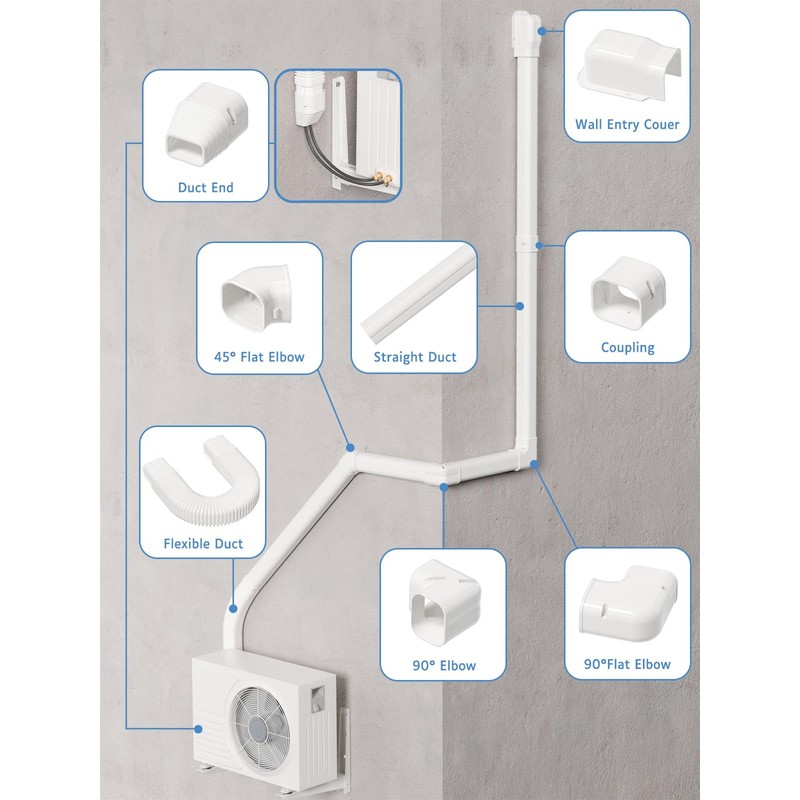 Kalkehay 3" 25Ft Line Set Cover Kit for Mini Split