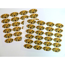 Pack of 48 Sunflower Seals, 40x20mm Oval Seal Labels, Stickers for Gift Wrapping, Presents, Envelopes, Bags or Cards