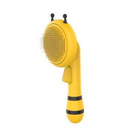 KUSIDI Bee Cat Brush, Pets Skin Friendly Grooming Brushes for Shedding Dogs Cats Hair Easy to Remove Loose Undercoat with Long or Short Hairs Pet Massage Tool All Hair Type (Yellow)