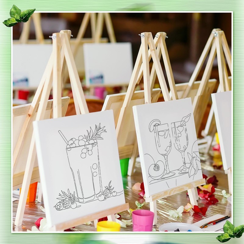 12 Pcs Pre Drawn Canvas for Painting for Adults 8