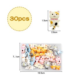 Lotsdonxia 30PCS Cat Push Pins - Decorative Drawing Pins for Wall Maps, Photos, and Bulletin Boards - Cute Multicolor Cat-Themed Push Pins